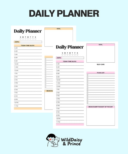Daily Planner Page – 7 Colors For 7 Days | PNG + Printable PDF for GoodNotes & iPad